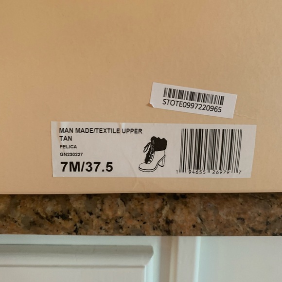 BCBG Faux Fur Tan Block Heel Bootie - Picture 5 of 5